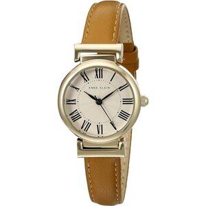 Women's Elegant Brown Gold Leather Strap Watch
